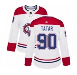 Women Adidas Montreal Canadiens #90 Tomas Tatar Authentic White Away NHL Jersey