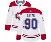 Women Adidas Montreal Canadiens #90 Tomas Tatar Authentic White Away NHL Jersey