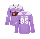 Women Adidas Ottawa Senators #95 Matt Duchene Purple Authentic Fights Cancer Stitched NHL Jersey