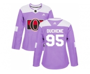 Women Adidas Ottawa Senators #95 Matt Duchene Purple Authentic Fights Cancer Stitched NHL Jersey