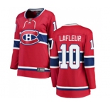 Women Montreal Canadiens #10 Guy Lafleur Authentic Red Home Fanatics Branded Breakaway NHL Jersey
