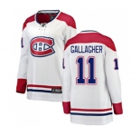 Women Montreal Canadiens #11 Brendan Gallagher Authentic White Away Fanatics Branded Breakaway NHL Jersey
