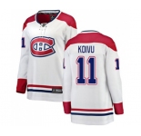 Women Montreal Canadiens #11 Saku Koivu Authentic White Away Fanatics Branded Breakaway NHL Jersey