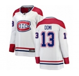 Women Montreal Canadiens #13 Max Domi Authentic White Away Fanatics Branded Breakaway NHL Jersey