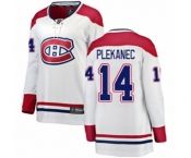 Women Montreal Canadiens #14 Tomas Plekanec Authentic White Away Fanatics Branded Breakaway NHL Jersey