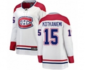 Women Montreal Canadiens #15 Jesperi Kotkaniemi Authentic White Away Fanatics Branded Breakaway NHL Jersey