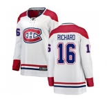Women Montreal Canadiens #16 Henri Richard Authentic White Away Fanatics Branded Breakaway NHL Jersey