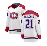 Women Montreal Canadiens #21 David Schlemko Authentic White Away Fanatics Branded Breakaway NHL Jersey