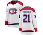 Women Montreal Canadiens #21 David Schlemko Authentic White Away Fanatics Branded Breakaway NHL Jersey