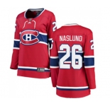 Women Montreal Canadiens #26 Mats Naslund Authentic Red Home Fanatics Branded Breakaway NHL Jersey