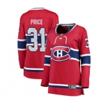Women Montreal Canadiens #31 Carey Price Authentic Red Home Fanatics Branded Breakaway NHL Jersey