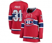 Women Montreal Canadiens #31 Carey Price Authentic Red Home Fanatics Branded Breakaway NHL Jersey