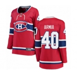 Women Montreal Canadiens #40 Joel Armia Authentic Red Home Fanatics Branded Breakaway NHL Jersey