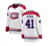 Women Montreal Canadiens #41 Paul Byron Authentic White Away Fanatics Branded Breakaway NHL Jersey