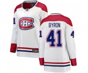 Women Montreal Canadiens #41 Paul Byron Authentic White Away Fanatics Branded Breakaway NHL Jersey