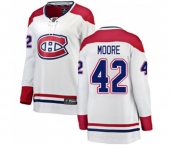 Women Montreal Canadiens #42 Dominic Moore Authentic White Away Fanatics Branded Breakaway NHL Jersey