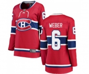 Women Montreal Canadiens #6 Shea Weber Authentic Red Home Fanatics Branded Breakaway NHL Jersey