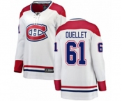 Women Montreal Canadiens #61 Xavier Ouellet Authentic White Away Fanatics Branded Breakaway NHL Jersey