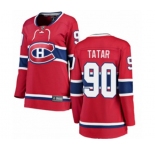 Women Montreal Canadiens #90 Tomas Tatar Authentic Red Home Fanatics Branded Breakaway NHL Jersey