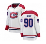 Women Montreal Canadiens #90 Tomas Tatar Authentic White Away Fanatics Branded Breakaway NHL Jersey