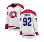 Women Montreal Canadiens #92 Jonathan Drouin Authentic White Away Fanatics Branded Breakaway NHL Jersey
