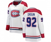 Women Montreal Canadiens #92 Jonathan Drouin Authentic White Away Fanatics Branded Breakaway NHL Jersey