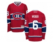 Women's Reebok Montreal Canadiens #6 Shea Weber Premier Red Home NHL Jersey