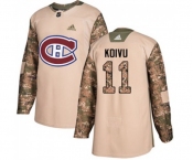 Youth Adidas Montreal Canadiens #11 Saku Koivu Authentic Camo Veterans Day Practice NHL Jersey