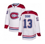 Youth Adidas Montreal Canadiens #13 Max Domi Authentic White Away NHL Jersey
