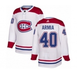 Youth Adidas Montreal Canadiens #40 Joel Armia Authentic White Away NHL Jersey