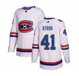 Youth Adidas Montreal Canadiens #41 Paul Byron Authentic White 2017 100 Classic NHL Jersey