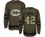 Youth Adidas Montreal Canadiens #42 Dominic Moore Authentic Green Salute to Service NHL Jersey