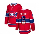 Youth Adidas Montreal Canadiens #6 Shea Weber Authentic Red USA Flag Fashion NHL Jersey