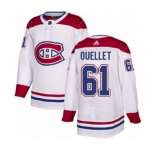 Youth Adidas Montreal Canadiens #61 Xavier Ouellet Authentic White Away NHL Jersey