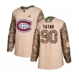Youth Adidas Montreal Canadiens #90 Tomas Tatar Authentic Camo Veterans Day Practice NHL Jersey