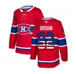 Youth Adidas Montreal Canadiens #92 Jonathan Drouin Authentic Red USA Flag Fashion NHL Jersey
