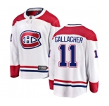 Youth Montreal Canadiens #11 Brendan Gallagher Authentic White Away Fanatics Branded Breakaway NHL Jersey