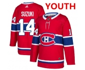 Youth Montreal Canadiens #14 Nick Suzuki Red Stitched NHL Jersey