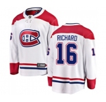 Youth Montreal Canadiens #16 Henri Richard Authentic White Away Fanatics Branded Breakaway NHL Jersey