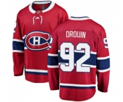 Youth Montreal Canadiens #92 Jonathan Drouin Authentic Red Home Fanatics Branded Breakaway NHL Jersey