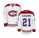 Youth Reebok Montreal Canadiens #21 David Schlemko Authentic White Away NHL Jersey