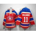 youth nhl jerseys montreal canadiens #11 gallagher blue-red[pullover hooded sweatshirt][gallagher]