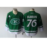 youth nhl jerseys montreal canadiens #76 subban green(2011 new)