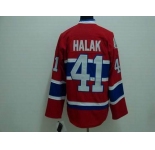 youth nhl montreal canadiens #41 halak red ch