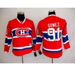 youth nhl montreal canadiens #91 gomez red