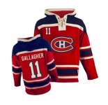 Old Time Hockey Montreal Canadiens #11 Brendan Gallagher Authentic Red Sawyer Hooded Sweatshirt NHL Jersey