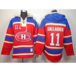 nhl jerseys montreal canadiens #11 gallagher red[pullover hooded sweatshirt][gallagher]