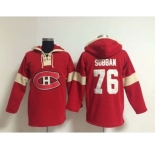 nhl jerseys montreal canadiens #76 subban red-cream[pullover hooded sweatshirt]