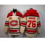 nhl jerseys montreal canadiens #76 subban red-cream[pullover hooded sweatshirt][patch A]