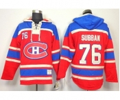 nhl jerseys montreal canadiens #76 subban red[pullover hooded sweatshirt]